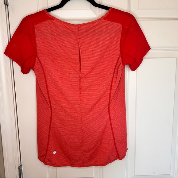 Lululemon Run Fast Track Short Sleeve Shirt. Open in Back. Tangerine. Women 6/8 - Picture 4 of 8